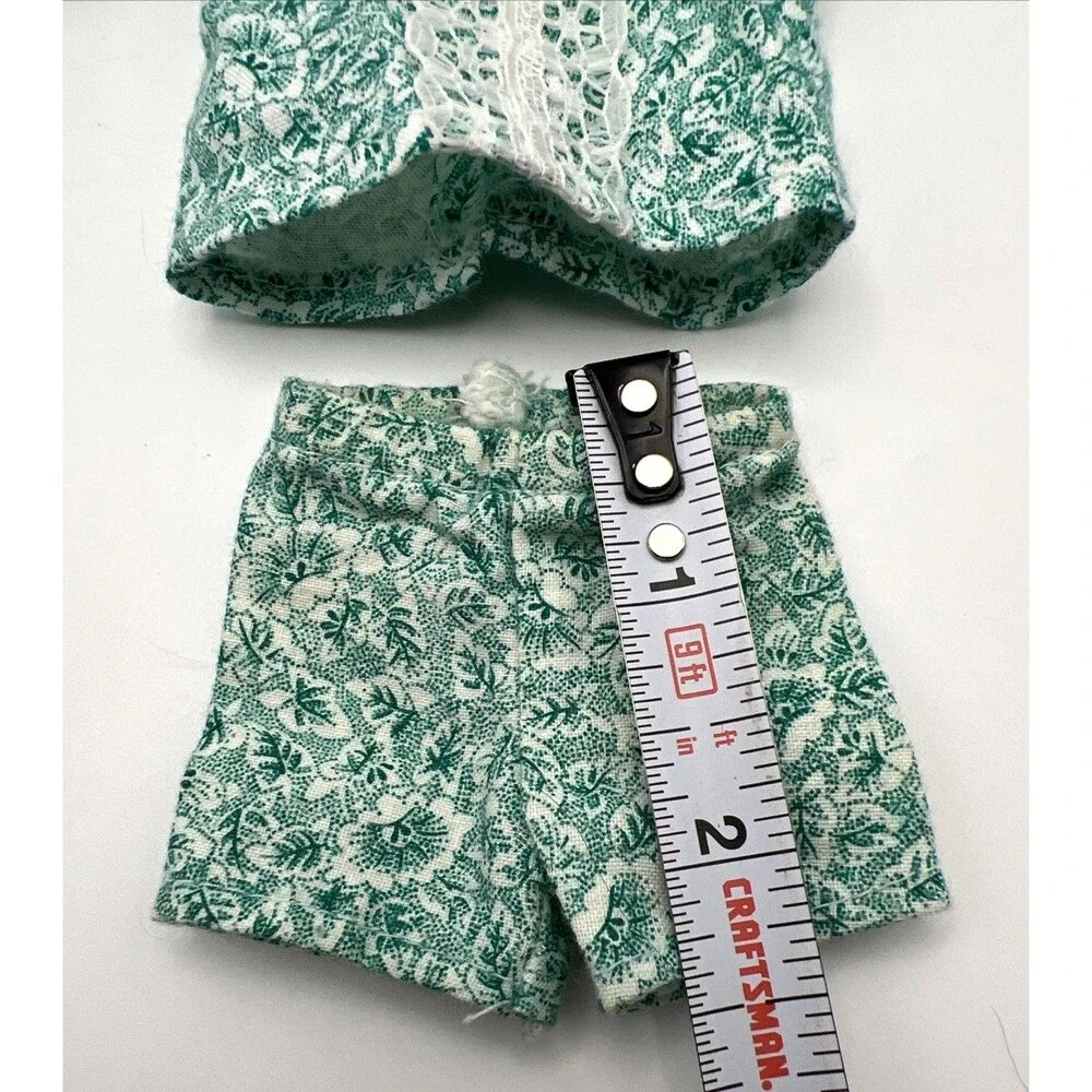 Barbie 1960's Teal Pajamas W/White Lace Trim and Blue Robe/Housecoat
